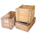 A quantity of various lemonade crates, to include a pine crate, 39cm wide, etc. (a quantity)