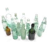 Various late 19thC and early 20thC glass bottles, to include the Nottingham Brewery Nottingham, 25cm