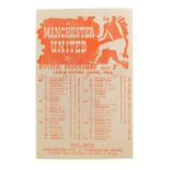 Football programme, Manchester United 1945-6 v. Manchester City April 6th.