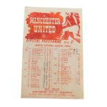 Football programme, Manchester United 1945-6 v. Everton.