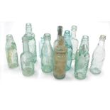 Various late 19th/early 20thC glass beer bottles, to include W Horry and Sons Boston, 20cm high, ano