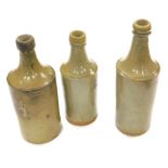 A 19thC porter stoneware bottle, impressed Aethorp Lincoln, 36cm high, and two others, Dewick Retfor