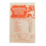 Football programme, Manchester United 1944-5 v. Bury.