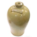 A 19thC stoneware flagon, with raised rosette C. Job Sleaford, 42cm high. (AF)