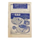 Football programme, Manchester City 1947 v. Huddersfield Town.