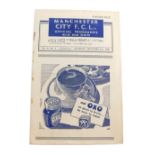 Football programme, Manchester City 1946 v. Bradford.