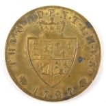 A George III faux guinea bank token.