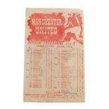 Football programme, Manchester United 1945-6 v. Stoke City.