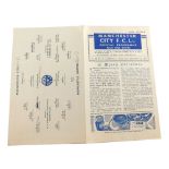 Football programme, Manchester City 1945 v. Newcastle United.