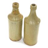 A 19thC stoneware porter bottle, impressed IS Bailey Boston, 27cm high, another Handsley and Co Wain