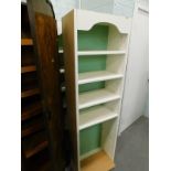 Two similar display or bookcase units, painted white. (AF)