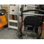 An Alko H11005 garden shredder, P-abru steps and a mobility walker/