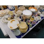 Various household pottery and effects, ceramic posies, part dinner services, continental and other p