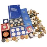 A Queen Victoria 1897 Jubilee medallion, in fitted red leather case, a group of British coins, to