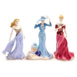 Three Royal Worcester porcelain figures, comprising Isabella, 24cm high, Chloe, 24cm high, and Amand