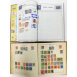 Philately: Two stamp albums, containing world stamps for Barbados, Austria, Holland, Great Britain,