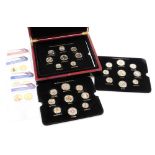 A part set of Challenging Face of Britain's Coinage golden edition coins, with certificates and fitt