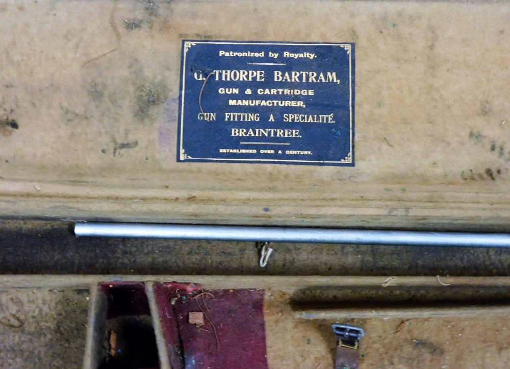 A Thorpe Bartram gun case, together with a rifle stock and barrel. - Image 2 of 3