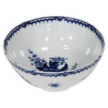 A 19thC porcelain blue and white printed bowl, possibly Booths, decorated in the Pine Cone pattern,