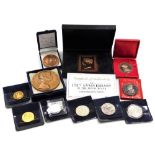 A 175th anniversary of the Penny Black commemorative medal, and various other commemorative medals,