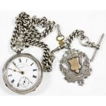 A J.G. Graves Sheffield The Express English Lever silver cased pocket watch, open faced, keywind, wi
