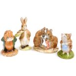 A group of Beatrix Potter figures, comprising Royal Doulton Timmy Willie Fetching Milk and The Head