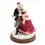 A Royal Worcester porcelain figure group, of True Love Age Of Romance, modelled by Richard Moore, li