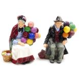 Two Royal Doulton porcelain figures, comprising The Old Balloon Seller HN3737, and The Balloon Man H