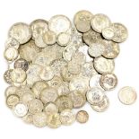 A group of George V silver coins, to include half crowns and florins. (a quantity)