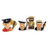 Four Royal Doulton character jugs, comprising Henry VIII D6647, Sir Henry Doulton D7057, The Judge A