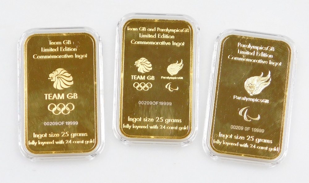 Two Olympic related three limited edition ingot sets, one for Team GB and Paralympics GB gold layere - Bild 5 aus 5