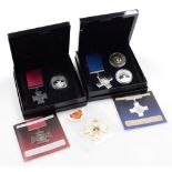 A Victoria Cross silver commemorative set, and a George Cross gold and silver commemorative set, etc