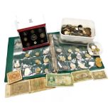 Miscellaneous British and foreign coins, to include a small number of silver, various modern coins t