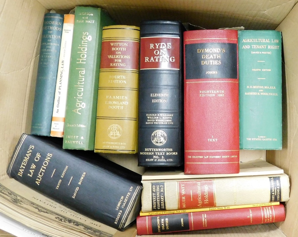 Books. Ryde on Rating, 11th edition, Bateman's Law of Auctions, 10th edition, Witton Boothe on Valua