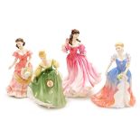 Four Royal Doulton porcelain figures, comprising Amy HN3854, Fair Lady HN2193, Lauren HN3975 and Pam