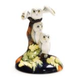 A Moorcroft pottery 'Moonlight Flight' figure group, designed by Emma Bossons, limited edition numbe