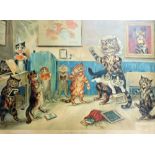 After Louis Wain. The Naughty Puss, a coloured lithograph, printed by Orford Smith Limited St Alban