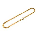 A 9ct gold rope twist bracelet, 18cm long, 1.6g.