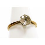 A 9ct gold and silver dress ring, set with white paste stone in floral setting, ring size R½, 1.8g a