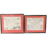 After John Speede. Two framed maps of Rutland, each 38cm x 48cm,