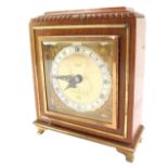 A W Mansell of Lincoln Elliott mantel clock, in a mahogany case, with brass numeric dial with a