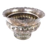 An Edward VII silver rose bowl, with flared top and semi fluted body on a fluted foot, Chester 1903,