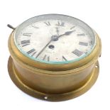 A Smith's Empire brass wall clock, with Roman numeric dial, subsidiary seconds dial, 18cm diameter.
