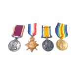 A group of WWI medals, named to Pte. W. Coe. R. Scots, 3903, comprising George V Long Service & Good