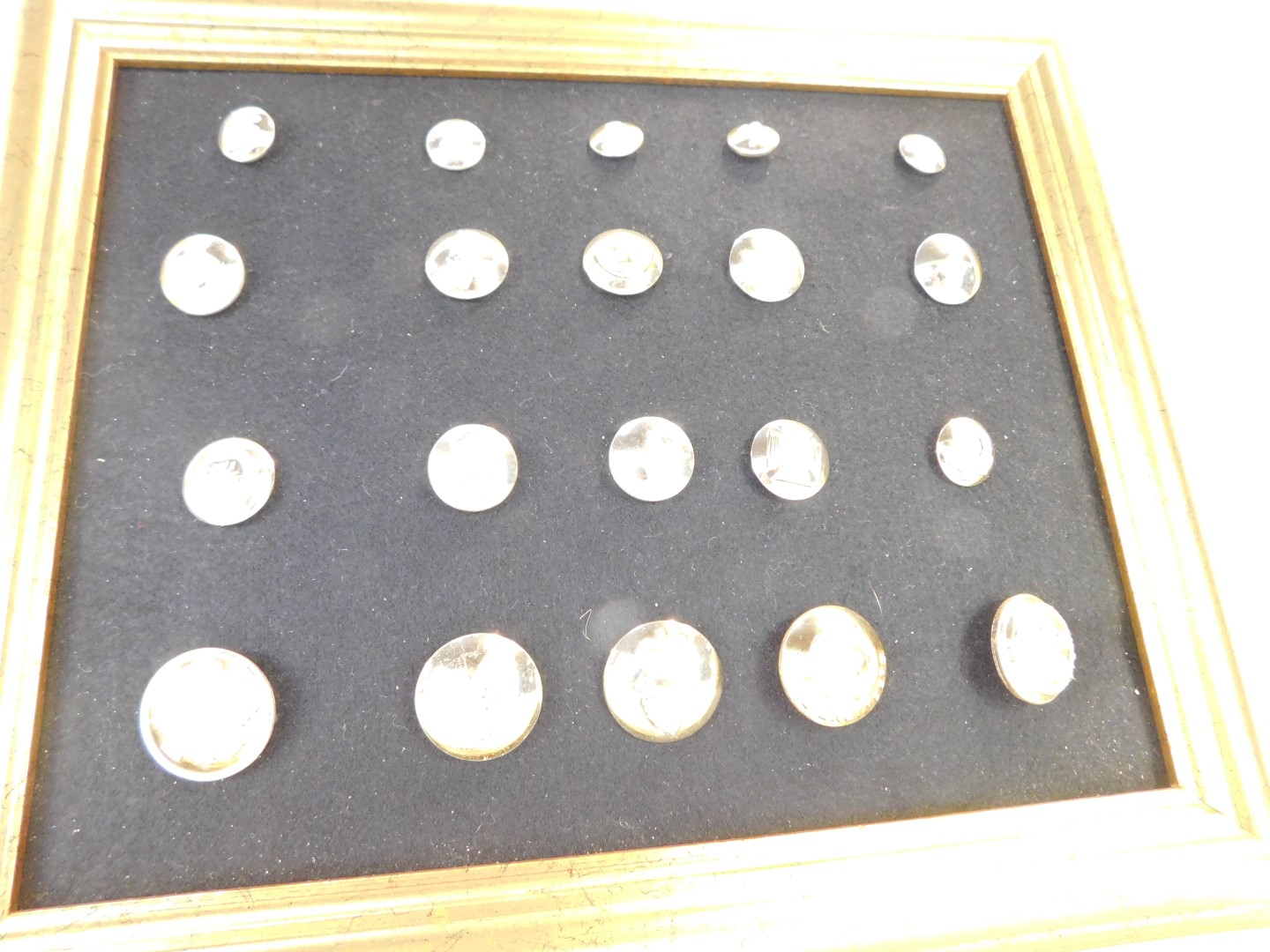 Two framed display cases of military buttons. - Image 3 of 5