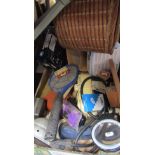 A posher, wall light, telephones, etc. (1 box)