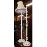 Two standard lamps, cream and white. (2)