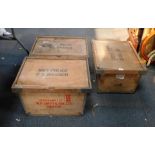 Three wooden police storage crates, for The Metropolitan Police G5 Branch. (3)