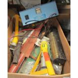 Tools, car jacks, Seimer battery pack, etc. (1 box)