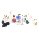 Various perfume atomizers, to include Ditchfield type, another with butterfly knop, 9cm high, variou